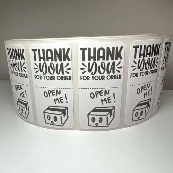 Set of 100 - Thank you / Open Me Seal Adhesive Packaging Label Stickers  new - Picture 2 of 12